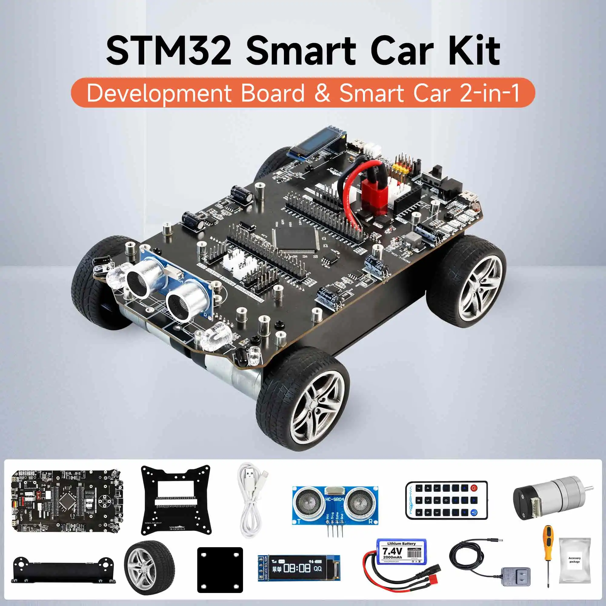 stm32-smart-robot-car-electronic-kit-with-310-encoder-motor-ultrasonic-module-diy-development-board-project