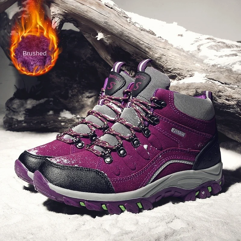 

Winter Snow Boots Sports Shoes Women Waterproof Short Boots Women's Ankle Boots Large Size Warm Plush Couple Snow Work Shoes