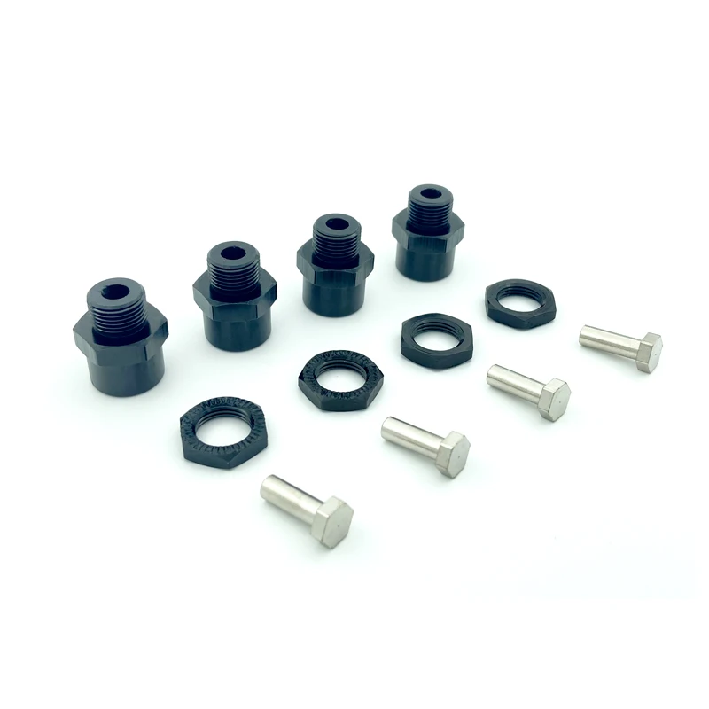 4PCS 알루미늄 합금 16 진수 어댑터 12mm  17mm 휠 16 진수 허브 어댑터 확장 변환 너트 1/10 RC 자동차 업그레이드 1/8 타이어