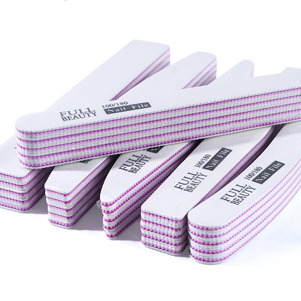 5pcs 100/180 Grits Nail Files Professional Buffer For Nails Grinding