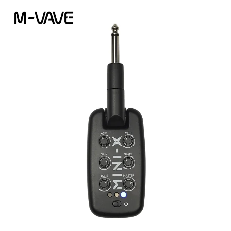 M-VAVE MINI-X Headphone Amplifier Guitar Bass Effects Portable Rechargeable Amp Built-in 9 Different Amplifier Tones Guitar Part