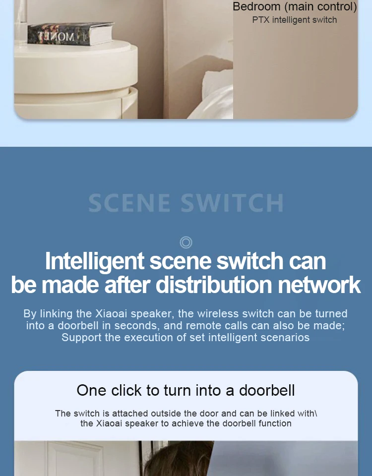 PTX Smart Wireless Mini Switch Key Bluetooth Connection Remote Button Home Secur