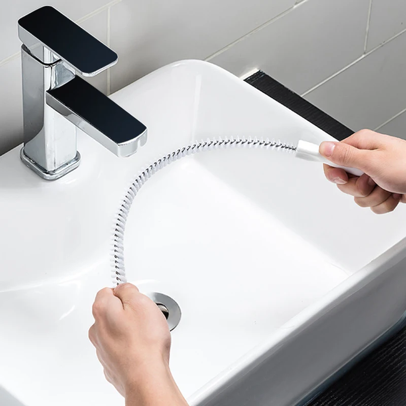 1/2pcs Kitchen Sink Cleaning Hook Cleaner Sticks Clog Remover Sewer Bendable Dredging Pipe Bathroom Hair Clean Sink Sewer Dredg 5