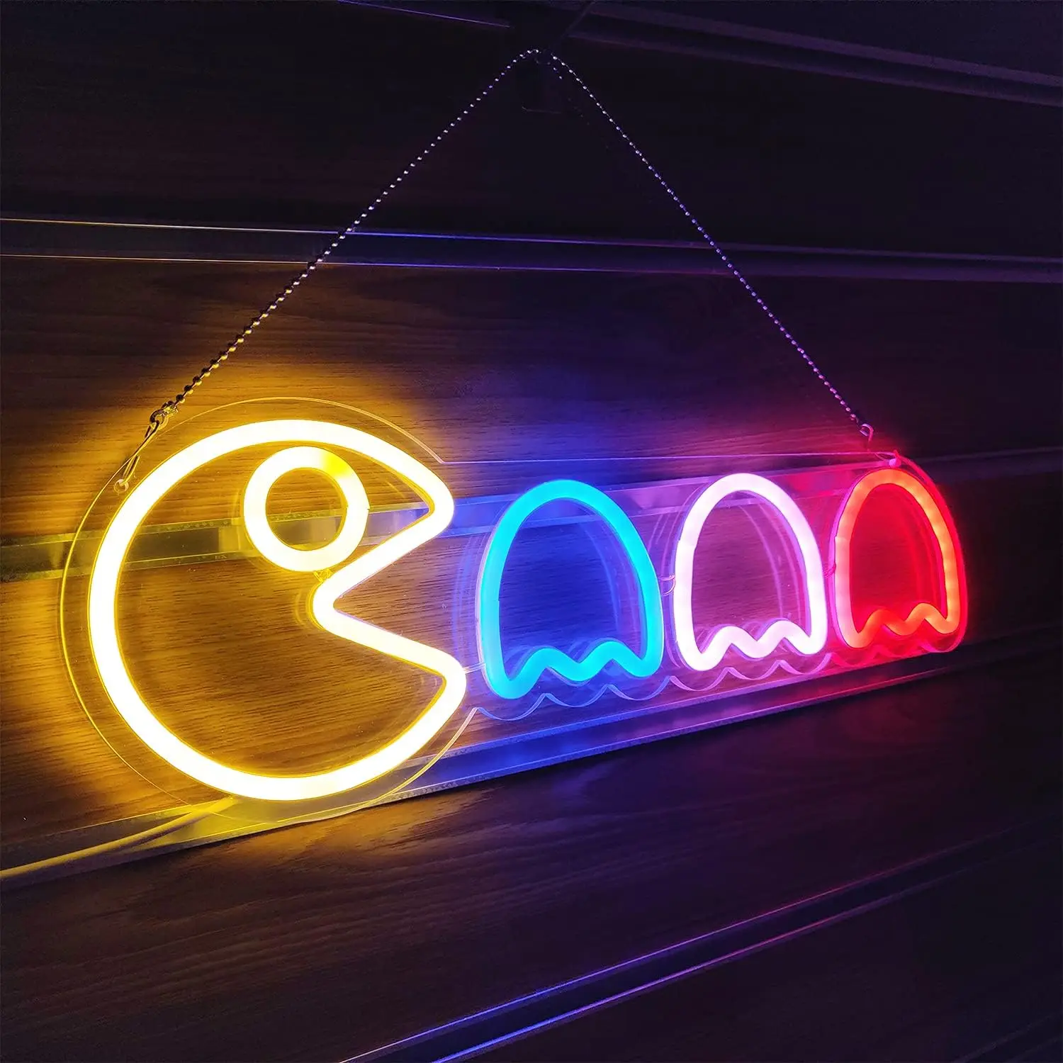 

Game Neon Sign Ghost Led Neon Lights Neon Signs for Bedroom Wall Retro Arcade Decor with USB/Switch Ghost Neon light for Gaming