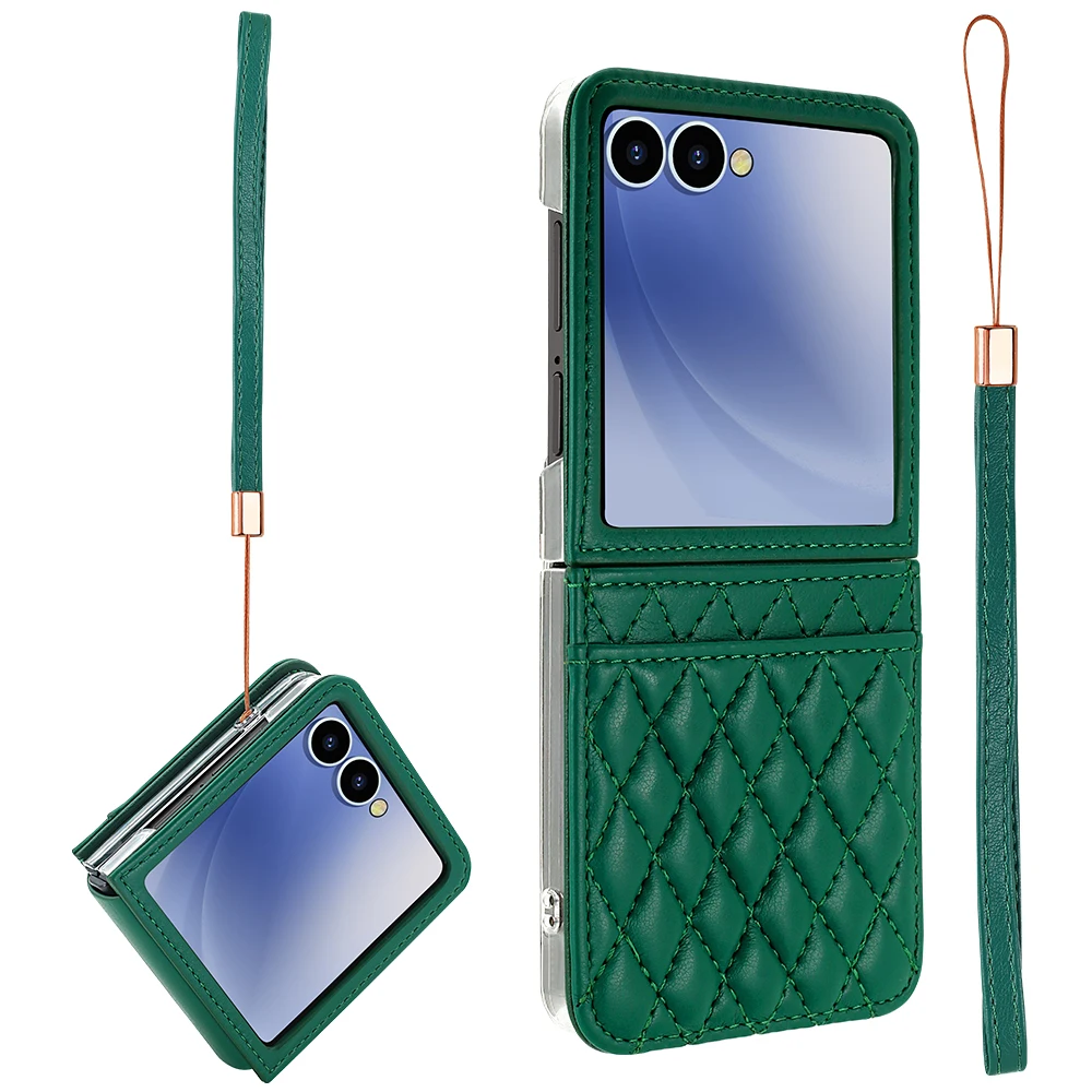 Stylish Phone Case with Card Slot, Telescopic Hinge Protection & Wrist Strap