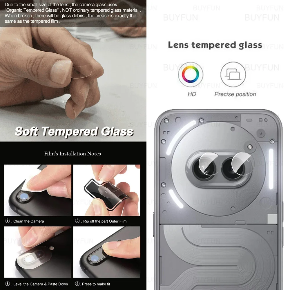 Premium 4-in-1 Tempered Glass Screen and Lens Protector for Smartphones, 6.7'' Display