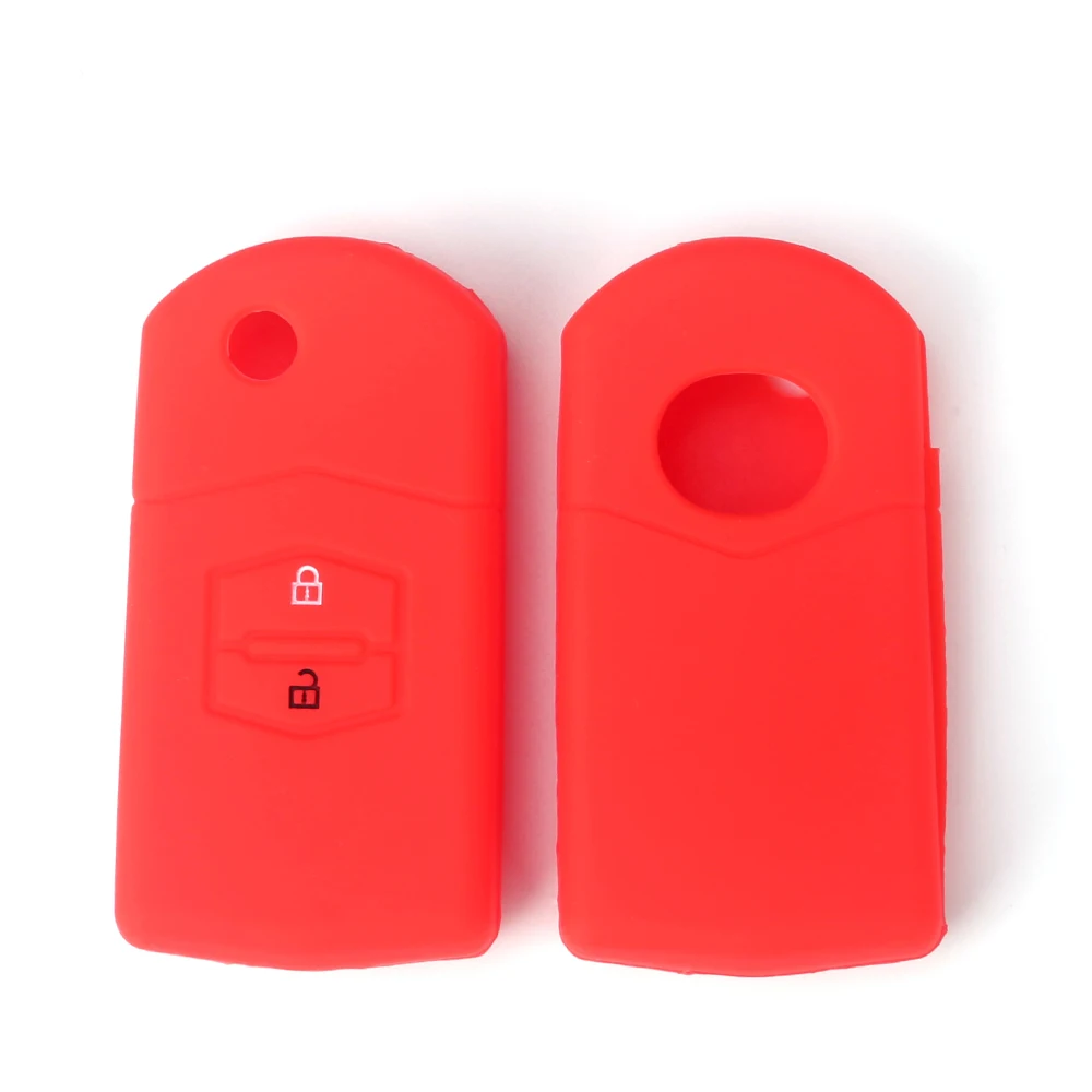 Silicone Key Case Cover Car Holder 2 Buttons Flip Parts For Mazda 3 2 6 2003 2004 2005 2006 2007 2008 2009 2010 2011 2012 2013 key case key case cover car key shell remote control case cover flip key fob shell