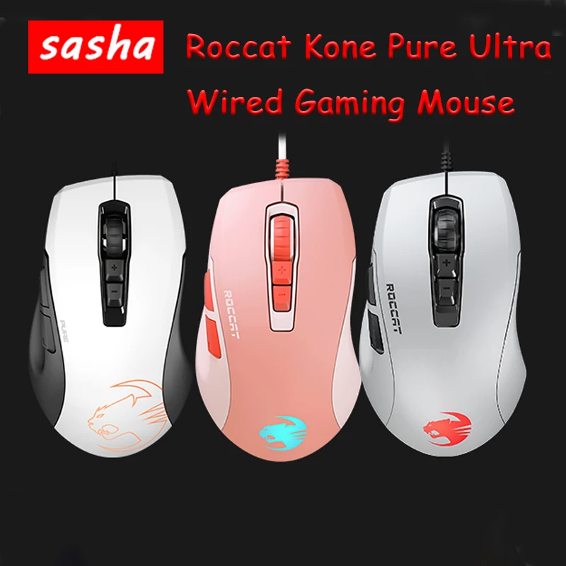 

Roccat Kone Pure Ultra Wired Gaming Mouse 16000DPI 66g Oe Senior Owl-Eye2 Low Delay Gamer Mouse Mice Windows Laptop Minecraft