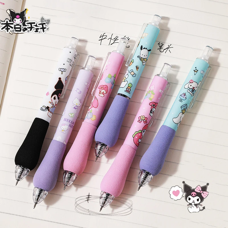 6Pcs Kuromi Neutral Pen Hello Kittys Y2K Sanrio Cinnamoroll Kawaii Anime  Cute Student Study Writing Pen Stationery Set Toys - AliExpress