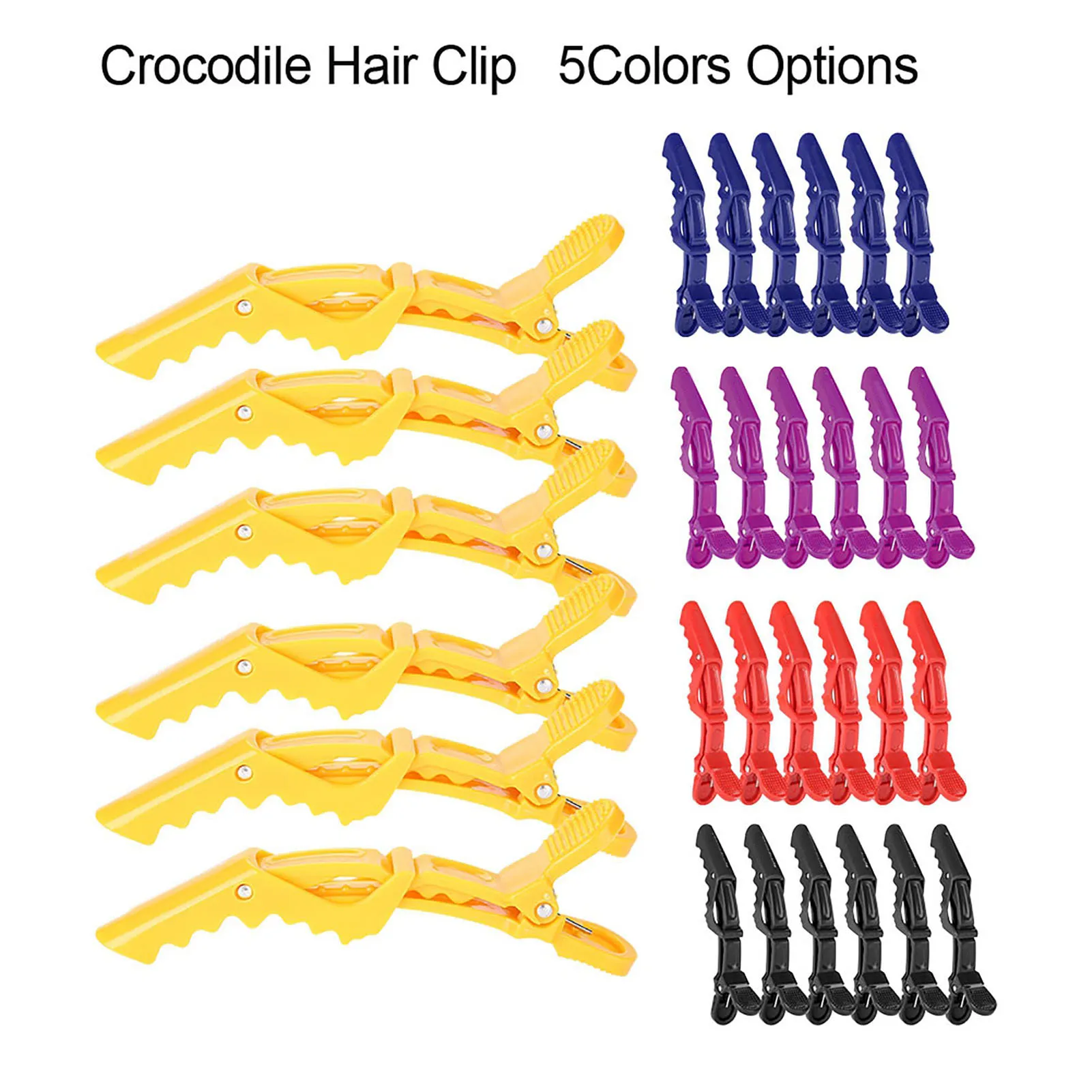 6Pcs Alligator Hair Clip Hairdressing Clamps Plastic Hair Claw Professional Barber For Salon Styling Hairpins Hair Accessories