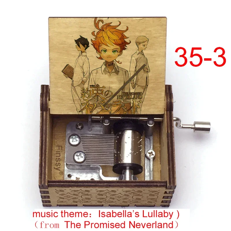 Anime The Promised Neverland Music Box Color Print Wooden Isabella's Lullaby Music Anime Fans Gift Party Casket Decoration