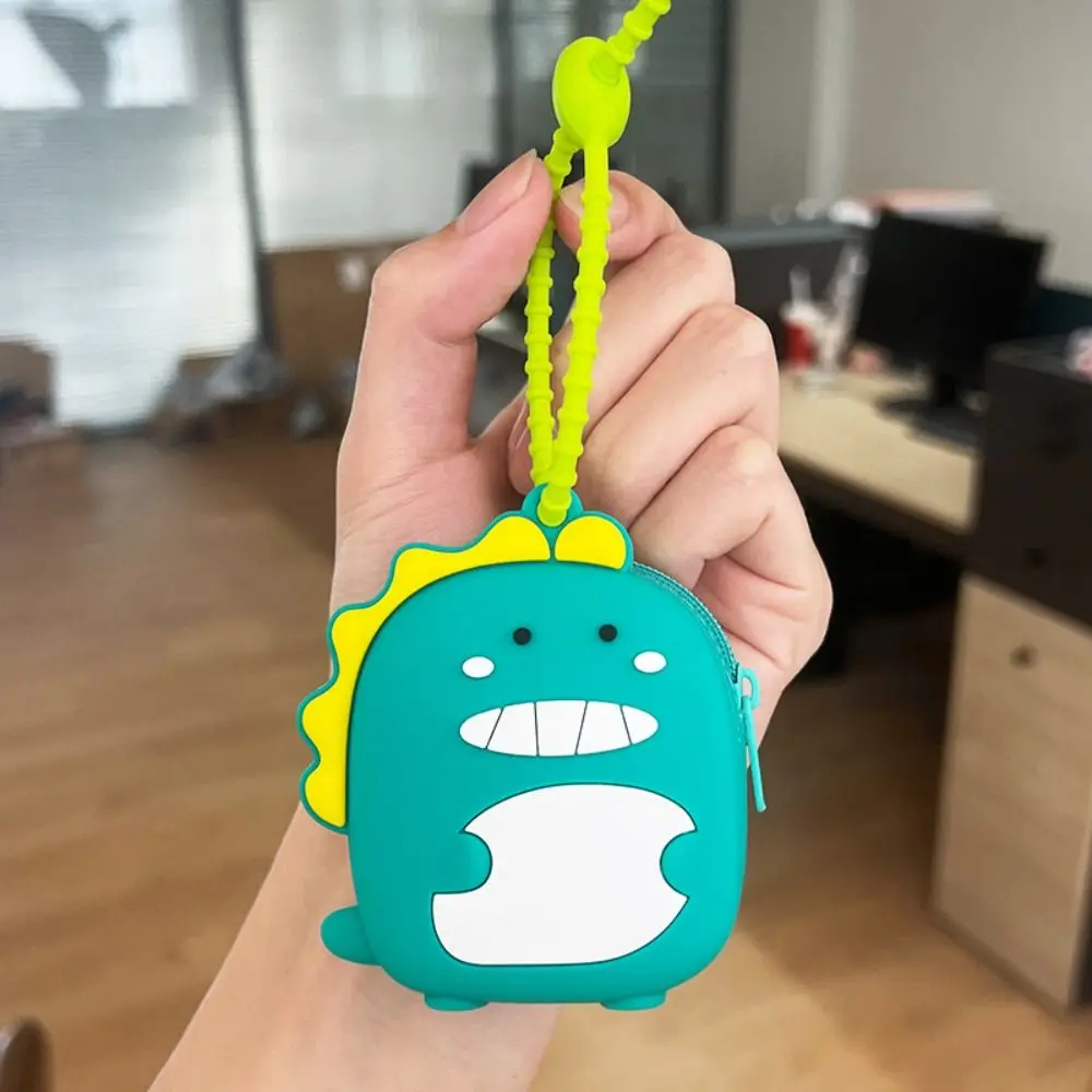 Coin Purse Happy Little Dinosaur PVC Ultra light Wear-resistant Durable Mini Portable Coin Bag Headphone Bag
