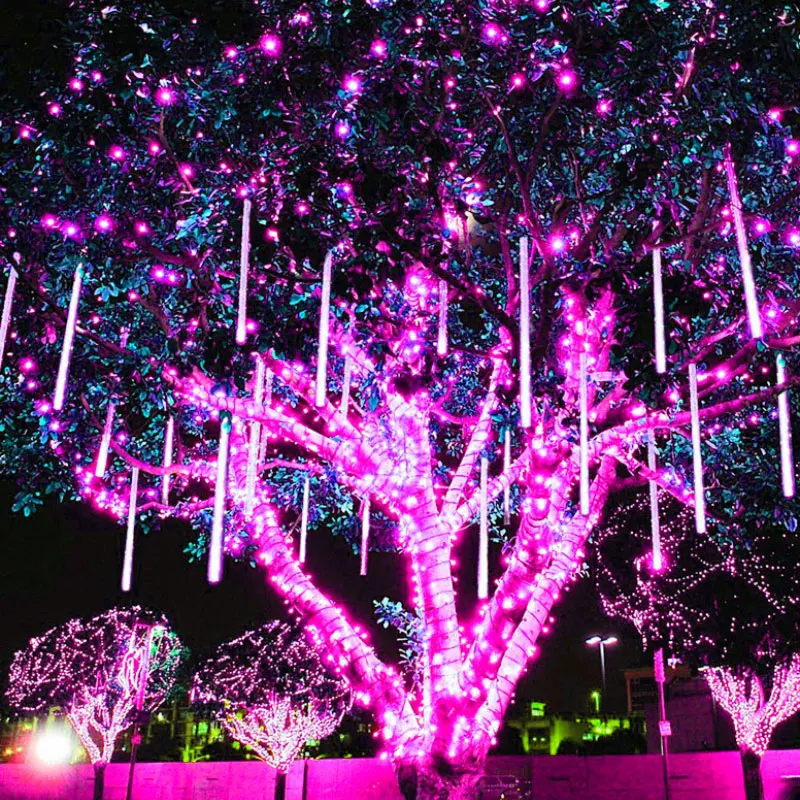 8 Tubi Led Meteor Shower Rain Street Ghirlande Per Luci Esterne Ghirlanda Luci Da Giardino Impermeabili Illuminazione Natalizia Per Matrimoni Solare