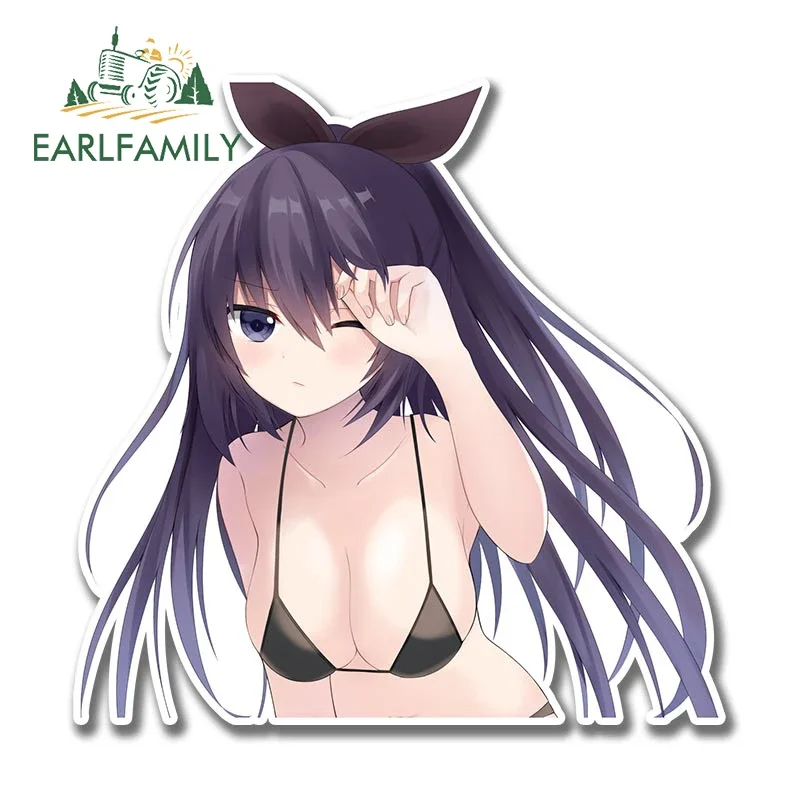

EARLFAMILY 13 см X 13 см, наклейки для автомобилей Yatogami Tohka RV, наклейки для ноутбуков, окон, мотоциклов, аниме, водонепроницаемые наклейки с фургоном