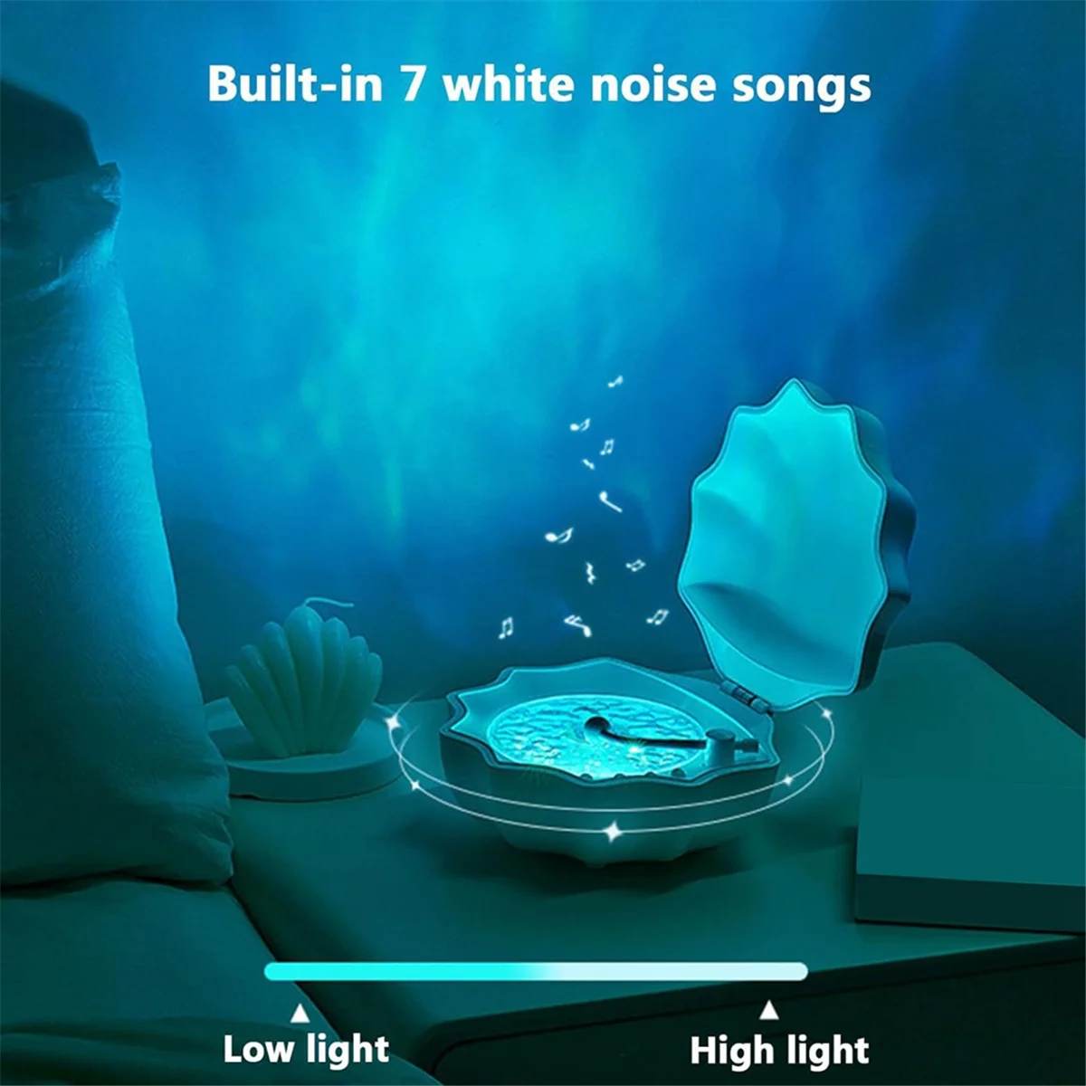 Moana Shell Speaker Shell Lamp Wireless Bluetooth Speaker Subwoofer Sleeping Desktop Ornaments Gift for Friends Blue