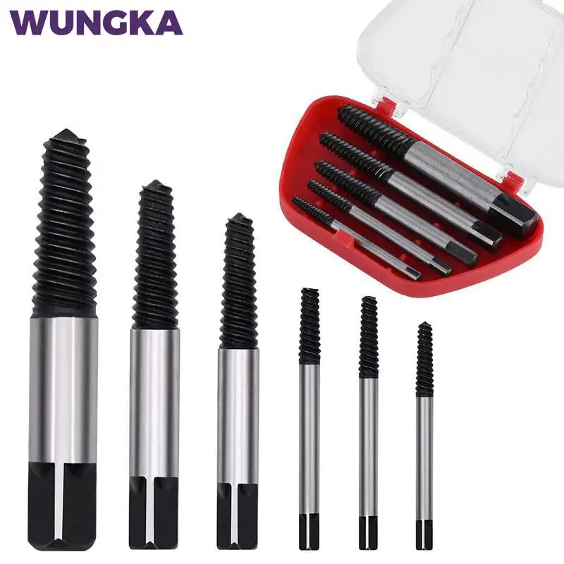 

5/6Pcs Damaged Screw Extractor Center Drill Bits Broken Remover Durable Easy Out Bolts Tool