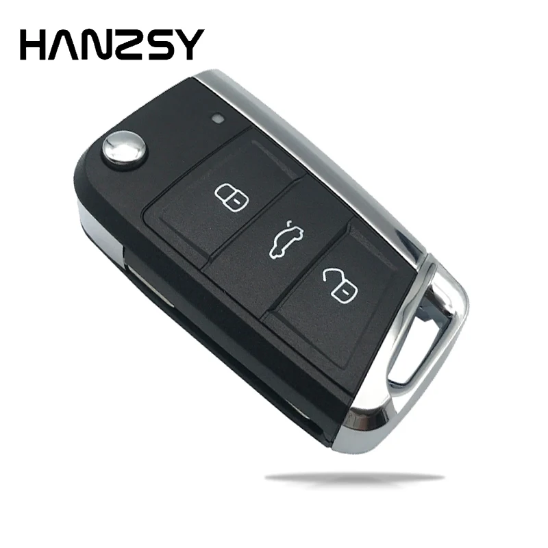 Porte-Clés De Voiture À 3 Boutons Pour Vw, Golf 7 Mk7, Skoda, Seat, Passat, Coccinelle, Bora Polo