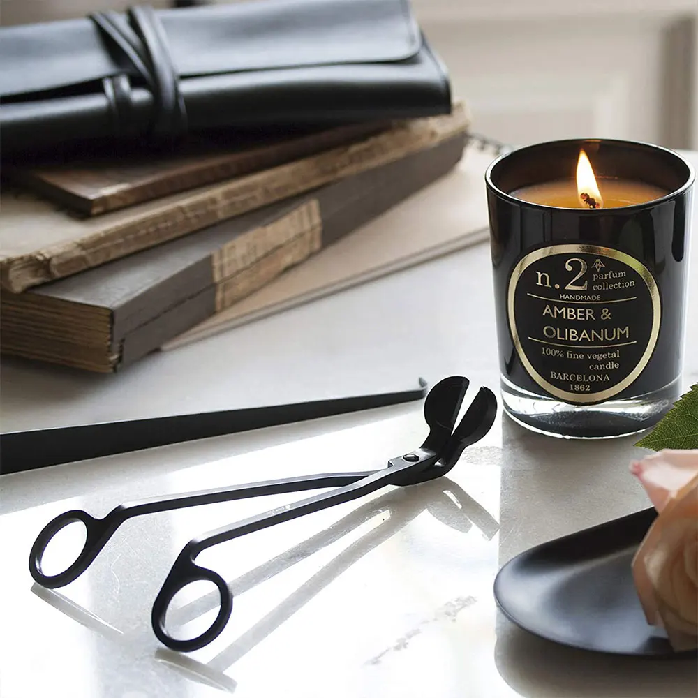 

Stainless Steel Candle Wick Trimmer Candle Scissors Trim Wick Cutter Candle Extinguisher Horn Shape Candle Cover Tool
