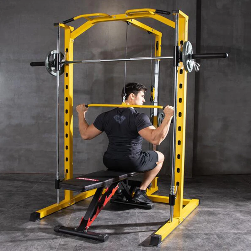 Smith Machine Squat Rack Smith Weight Bench Press Attrezzature Per Il Fitness Gantry Muscle Training Barbell Bar Esercizio Di Canottaggio Pull-Up