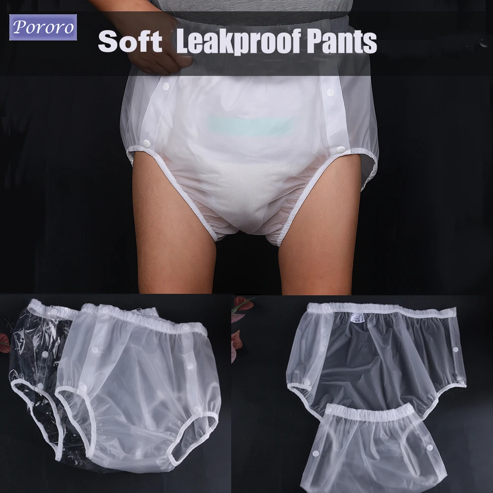 Couche-culotte en tissu réutilisable, 2 pièces, pantalon en plastique, protection contre l'incontinence, élastique, lavable, pour personnes âgées de plus de 14 ans
