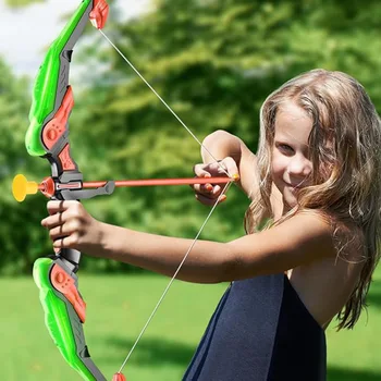 TEMI Kids Bow And Arrow Set LED Light Up. 10 Suction Cup Arrows, Target & Quiver. Lndoor And Outdoor Toys For Boys And Girls 2