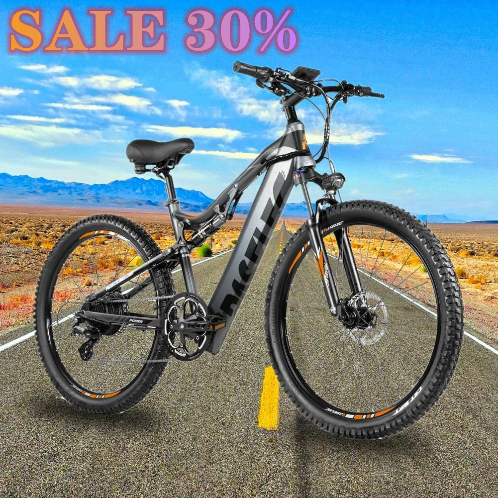 Paselec GS9 Electric Bike for Adults 48V 500w Ebike 27.5in Full Suspension Mountain Bike EMTB with 13ah Battery