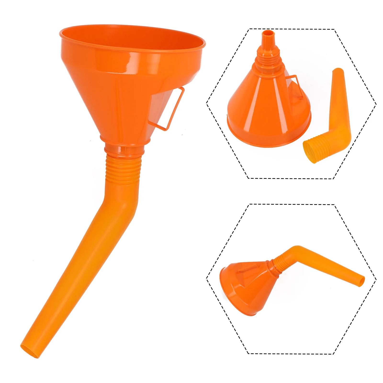 

Detachable Car Water Oil Funnel Large Size Acid Resistant Suitable for Various Liquids Easy Pouring with Two Step Flex Spout