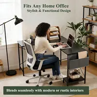 50 Inch L Shaped Reversible Corner Desk with CPU Stand & Storage Bag, Sturdy Metal Frame for Home Office Gaming 6