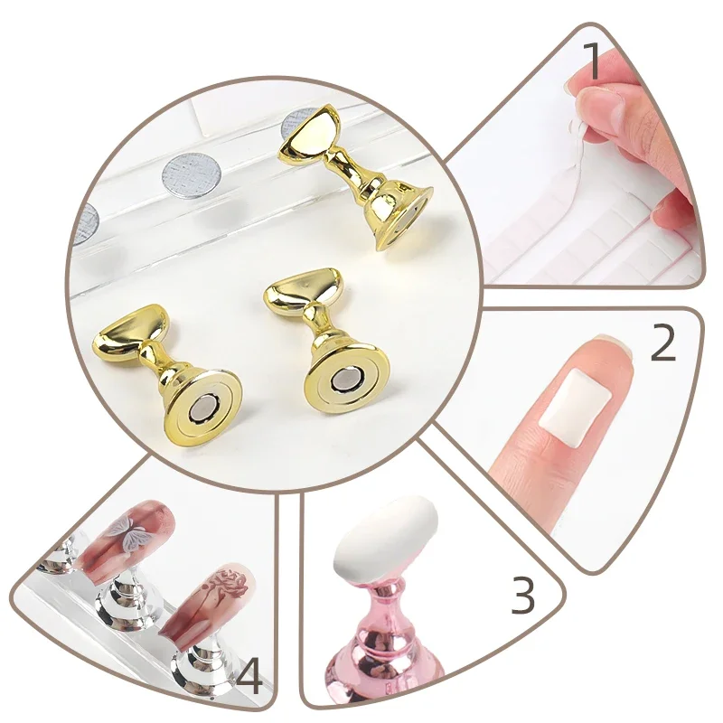 Display For Art Nail Holder False Nail Tip 5pcsPractice Stand Crystal Base Magnetic Holder Nail Art Salon DIY & Practice Tools