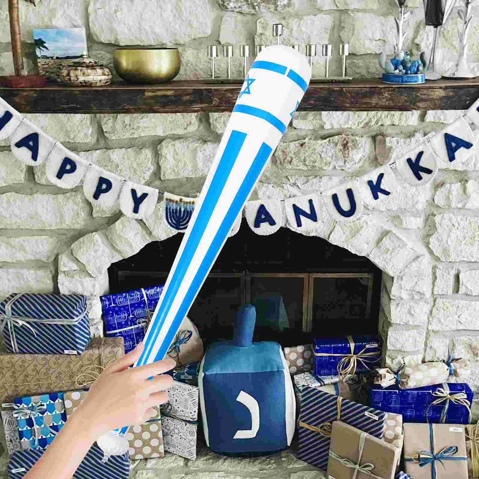 90cm Inflatable Israel Palm Bat Cheer Props Plastic Stick Party Decorations Sports Event Supplies Hanukkah Birthday Team Sports