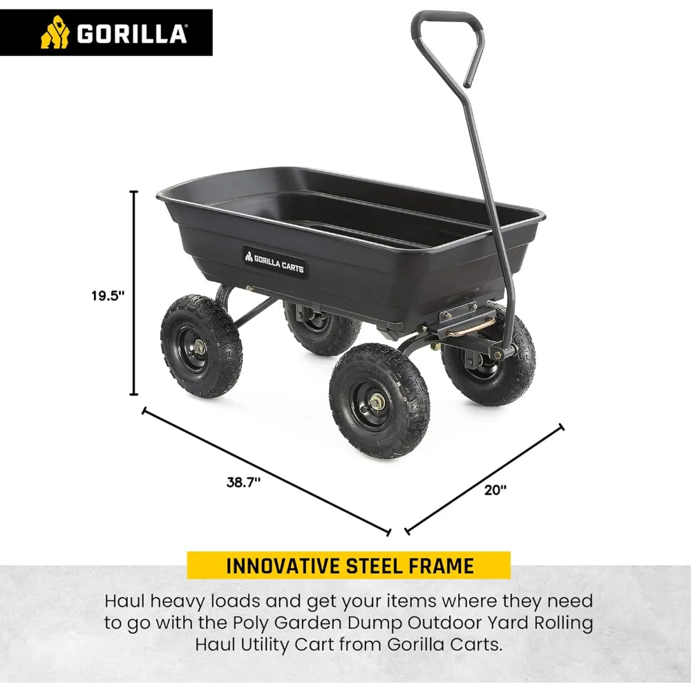 Gorilla Carts Heavy Duty Garden Poly Dump Cart