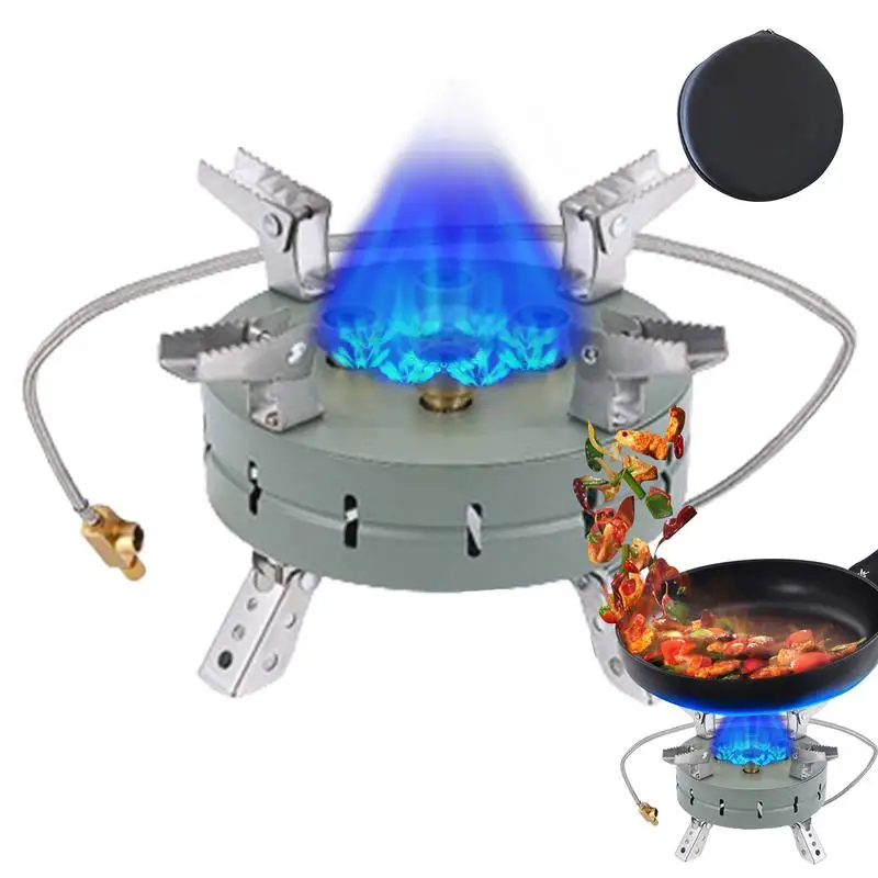 

Outdoor Camping Stove 5 Copper Fire Holes Camping Burner Stove Windproof 13800w Camp Fire Stove With EVA Storage Bag For Picnic