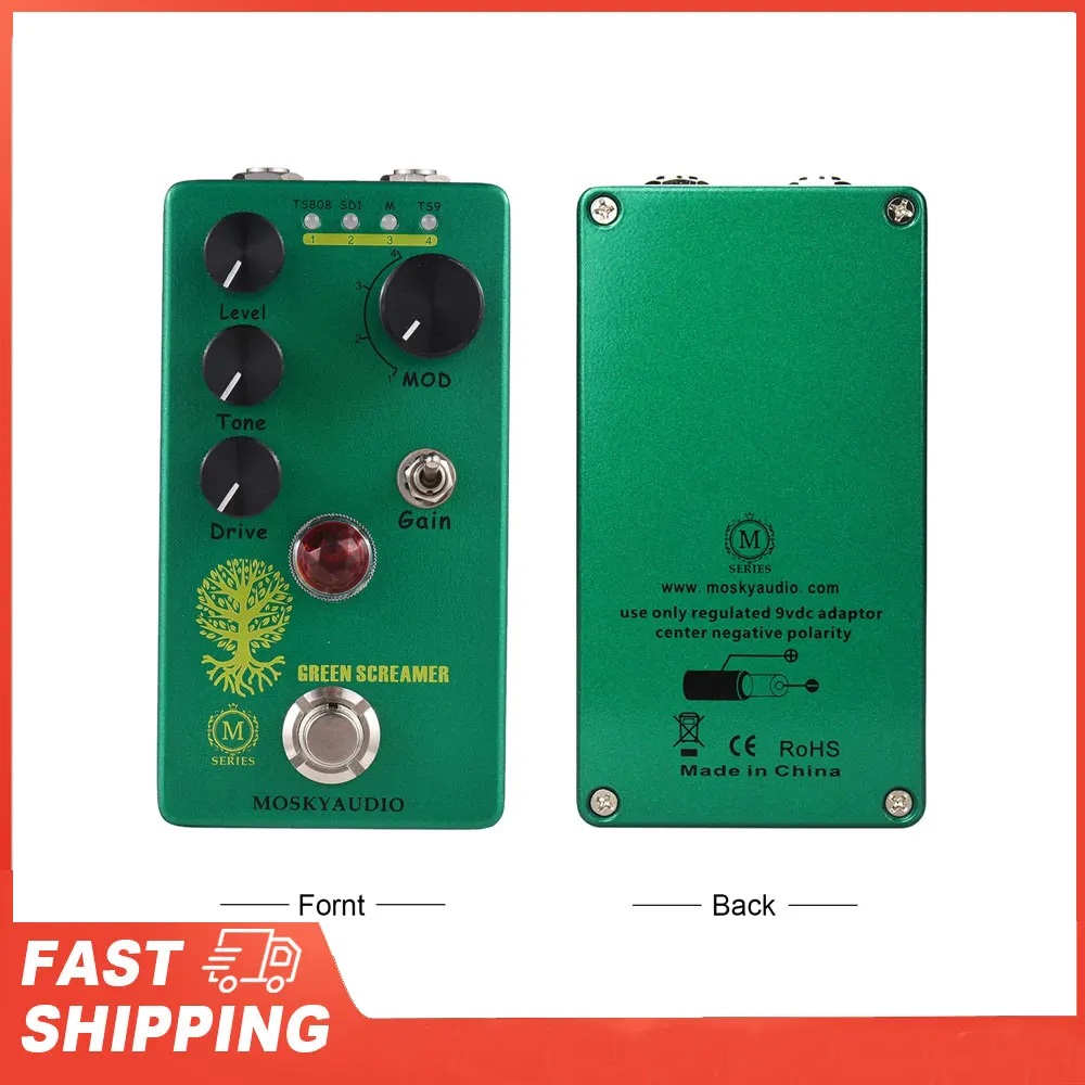 Guitar Effect Pedal MOSKYAudio Booster/Overdrive 4 Mode Switch & Level/Tone/Drive Controls Guitar Effector Effect Processor Tool