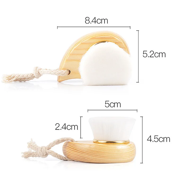 Deluxe Wooden Handle Facial Cleansing Brush - Deep Cleanse & Revitalize Your Skin