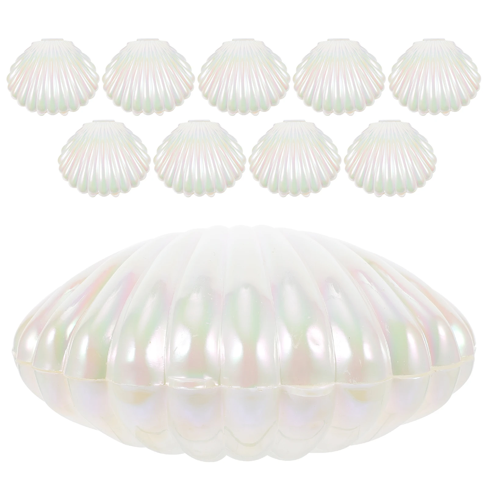 Plastic Shell Candy Boxes Biscuit Treats Holder MakeUp Jewelry Storage Boxes Baby Shower Wedding Birthday Party Favor 10pcs