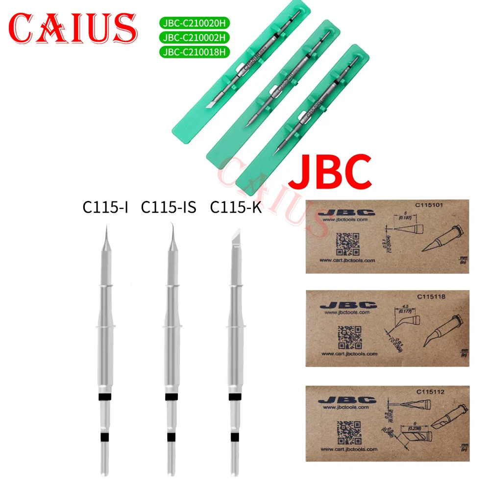 

Original JBC C210 C115 Soldering Iron Head C210018H C210020H Universal C210 Soldering Station Mobile Phone PCB Repair Tools