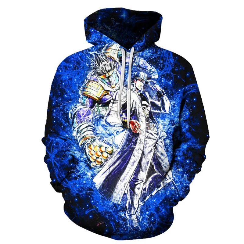 

New 3D Anime Jojos Bizarre Adventure Printed Hoodies For Men Jotaro Kujo Graphic Hooded Sweatshirts Kid Harajuku Hoodie Clothing