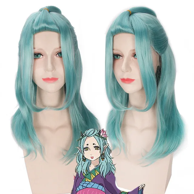 

Anime 55CM Hoozuki No Reitetsu Ashanti Cosplay Wig Costumes Universal Light Green Cosplay Wigs Party Hair Wigs