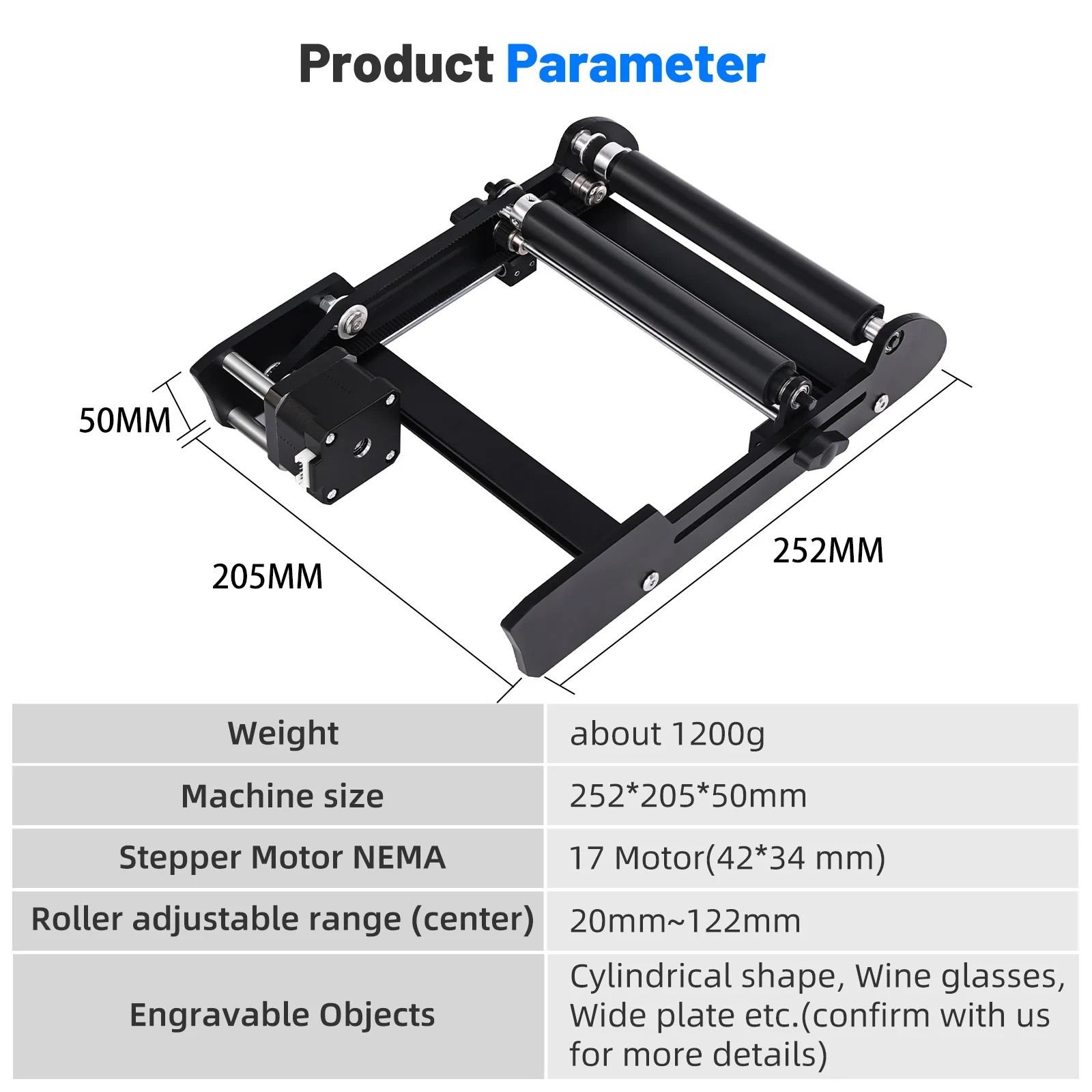 CNC Rotary Roller Laser Engraving Machine 360 Degree Y-axis Rotary Roller Engraving Module for Cylindrical Object Wine Glass