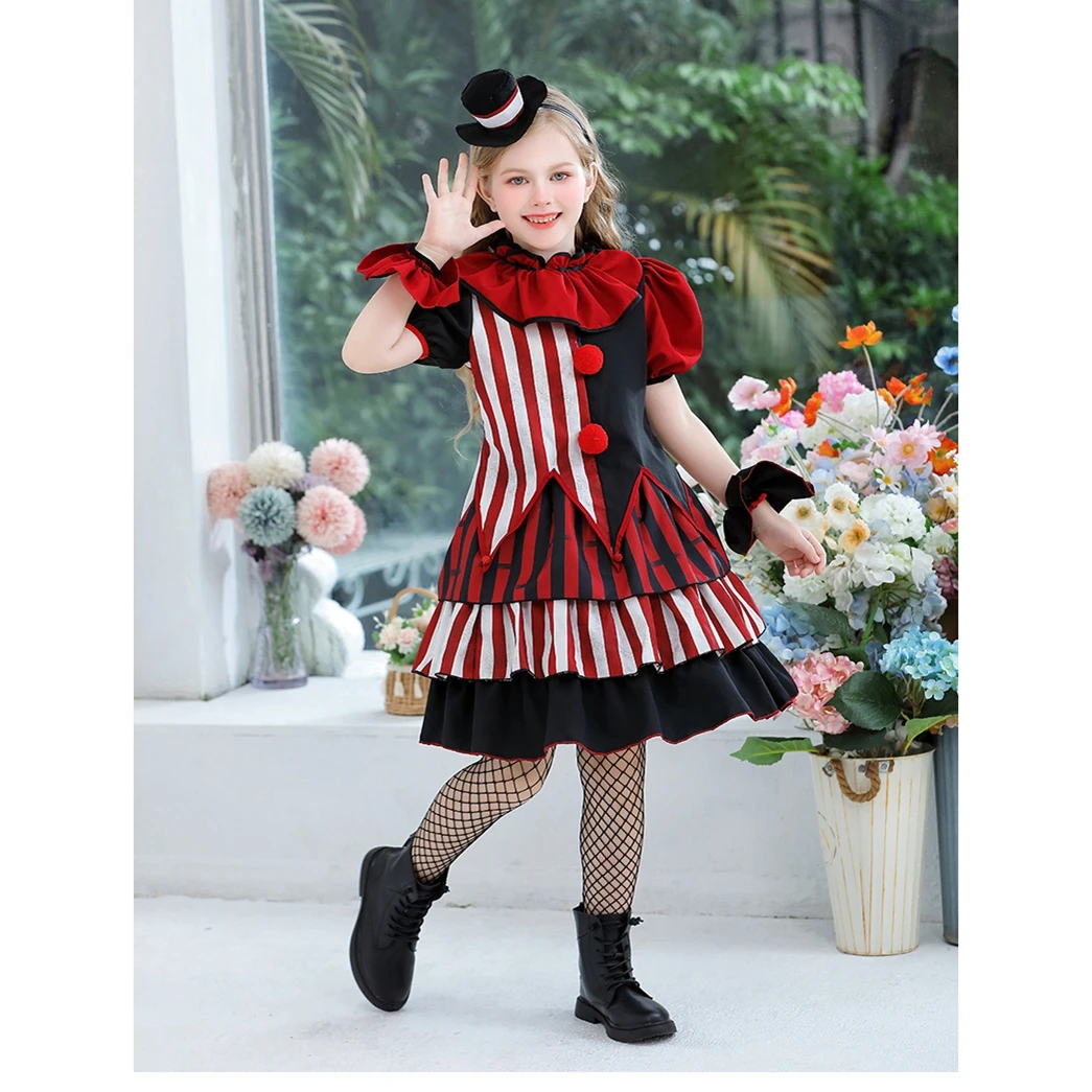 Disfraz De Payaso Para Mujer Con Cuello, Diadema, Calcetines, Falda Tutú Y Nariz Roja – Ideal Para Circo, Halloween Y Carnaval