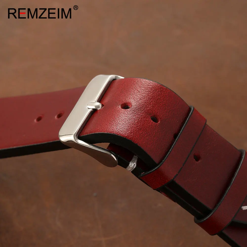 Vintage Oil Wax Leather Watch Band - Quick Release Men's Wrist Strap, Classic Style