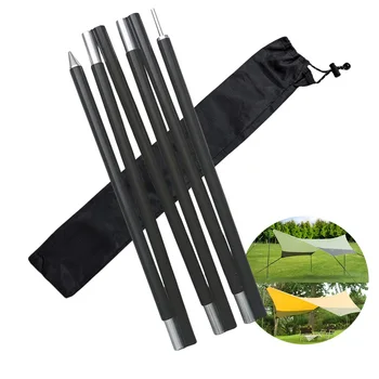 1/2Pcs 2.4m Foldable Aluminium alloy Tarp Pole Awning Support Stand for Outdoor Camping Sun Shelters Camping Tents Tarps