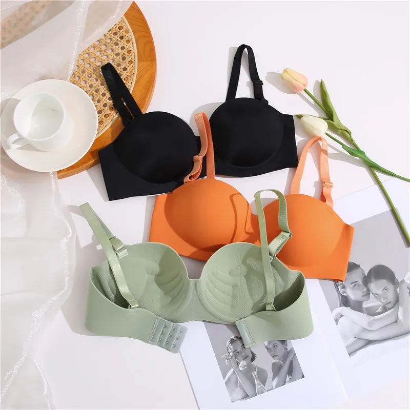 FINETOO Women Push Up Bra 32-38 A B Cup Top Ladies Wireless Bralette 7 Solid Color Girls Seamless Underwear Female Lingerie 2022