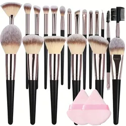 Deluxe Makeup Brush Collection - Soft & Fluffy Beauty Tool Set for Professional Application (20PCS 1)