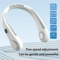 Portable Rechargeable Bladeless Neck Fan - 360° Cooling Wearable Personal Fan For Travel and Outdoor Sports with Digital Display 2