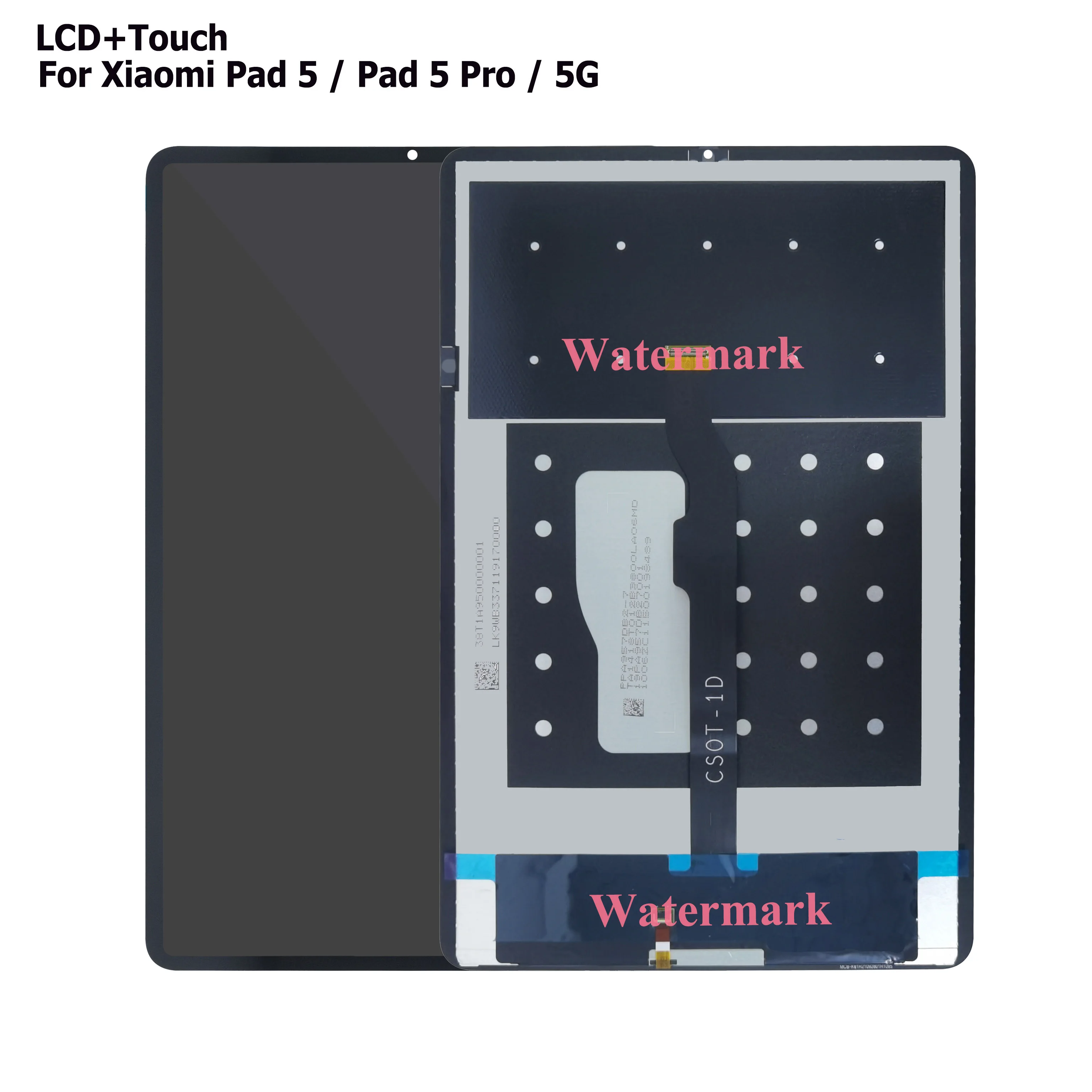 Bloc Complt pour Xiaomi Pad 5 t Pad 5 Pro Écran LCD t Vitr Tactil Noir
