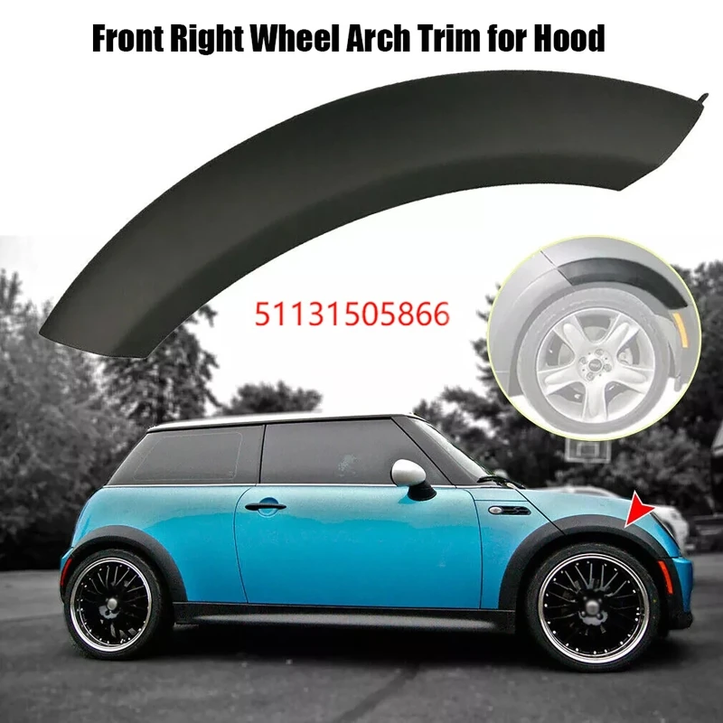 BMW 미니 쿠퍼 R50 R52 R53 2002-2008용 자동차 앞/뒤 휠 아치 트림 펜더 커버 휠 머드가드 스플래시 가드 외장 부품