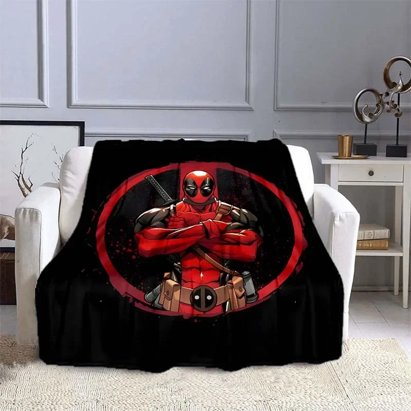 MINISO Marvel Deadpool Pattern Blanket Warm Soft Fluffy Kids and Adult Sofa Bed Throw Blanket Outdoor Travel Camping Sheet Gift 4