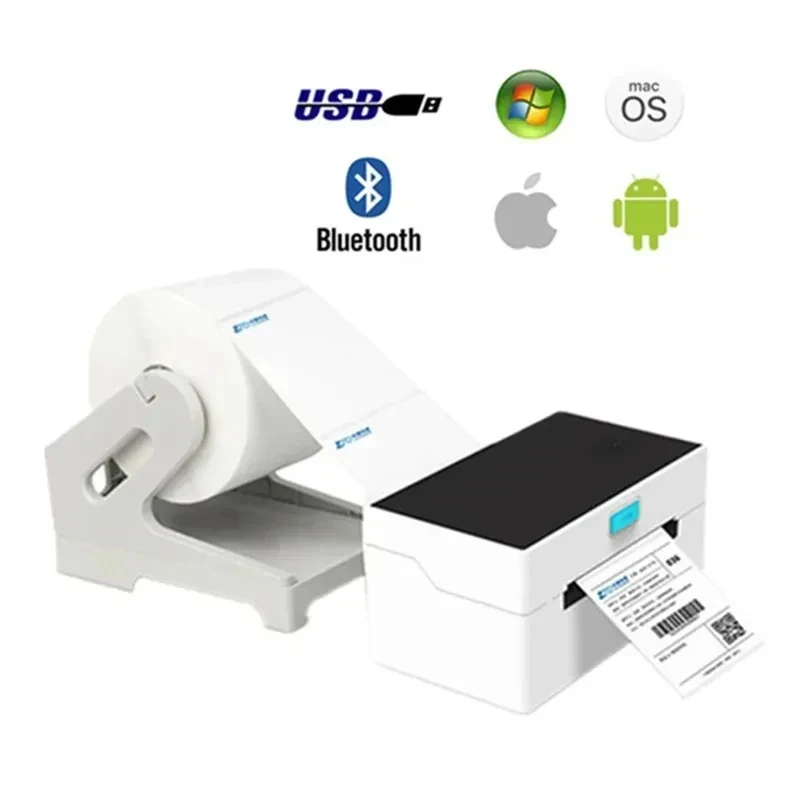 

Shipping Label Express Waybill 40-110mm Sticker USB Bluetooth 4 inch Thermal Barcode Printer For Windows Mac OS Android IOS
