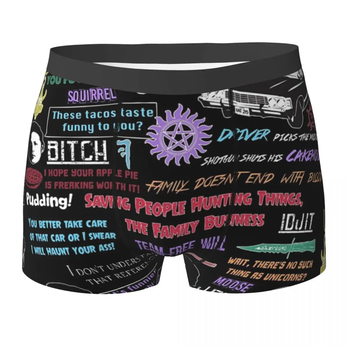 

Boxer Underpants Shorts Supernatural Collage Panties Men Ventilate Underwear for Homme Boyfriend Gifts Ropa Interior Hombre Slip